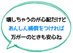 壊しちゃうのが心配だけどあんしん補償をつければ万が一のときも安心ね