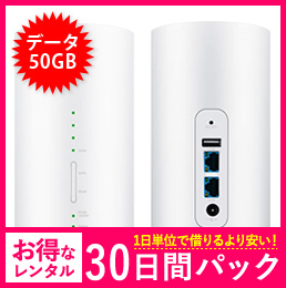 【50GB】【30日レンタルパック】Speed Wi-Fi HOME L01