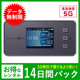 【無制限】【14日レンタルパック】5G X11