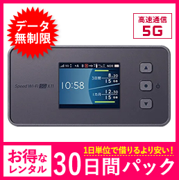 【無制限】【30日レンタルパック】5G X11