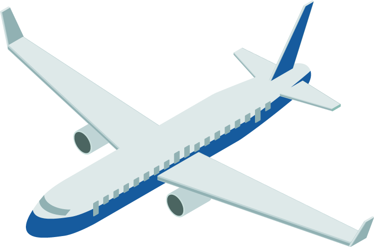 海外旅行へ行く飛行機